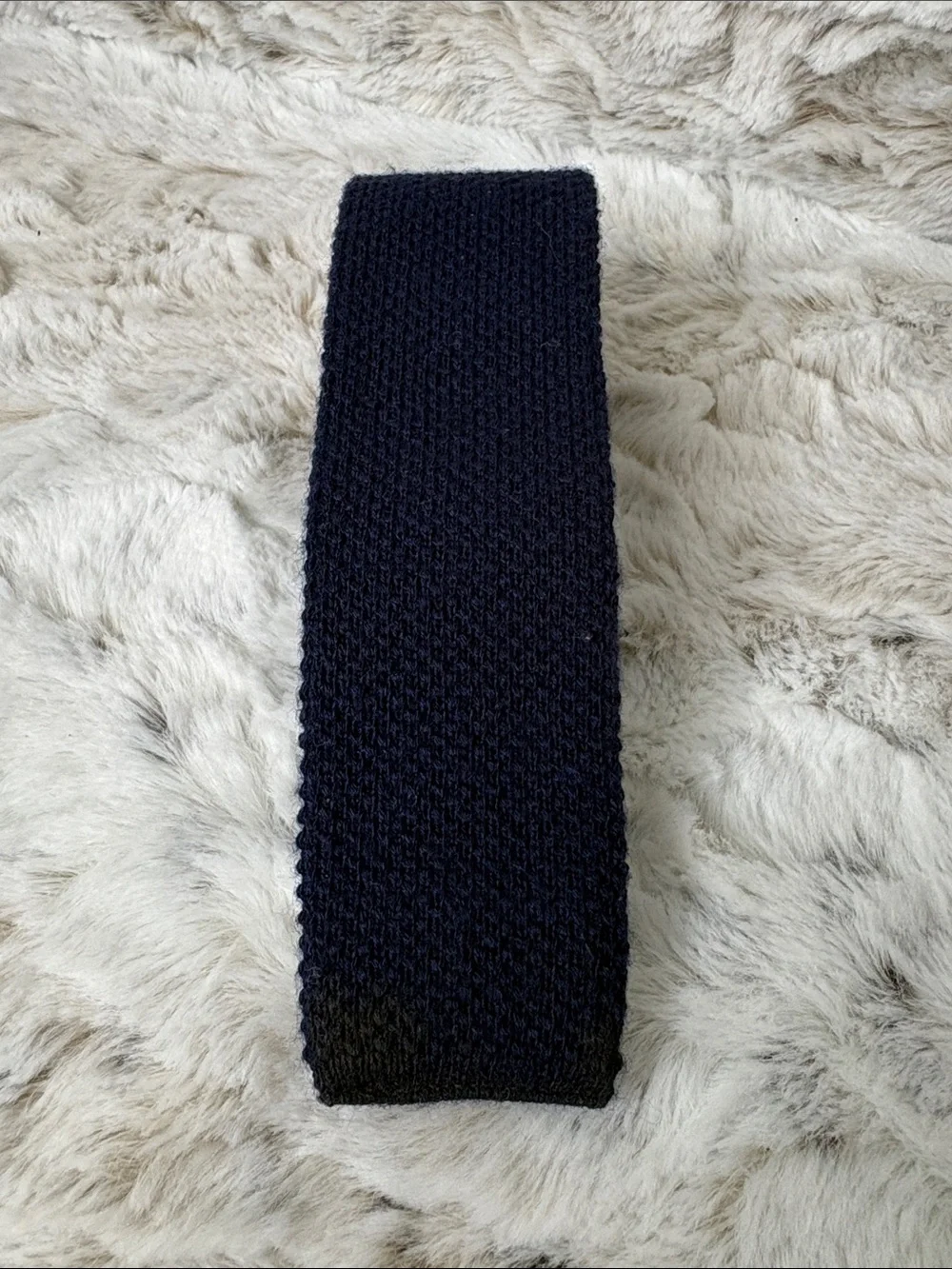 Vintage Navy Blue Knit Tie